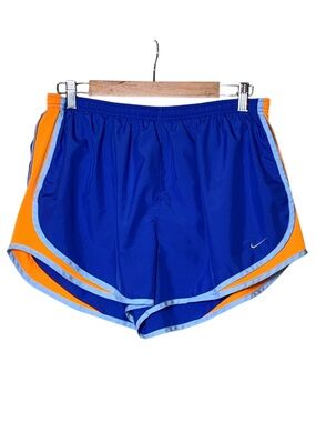 Nike Dri-fit Running Workout Athletic Shorts Built in Brief Blues & Orange